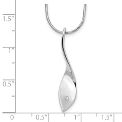 White Ice Sterling Silver Rhodium-plated 18 Inch Diamond Twisted Pendant Necklace with 2 Inch Extender