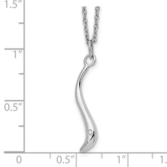 Sophia Jewelers Rhodium-Plated Sterling Silver Diamond Swirl Necklace Gift Ready