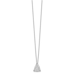 White Ice Sterling Silver Diamond Triangle Necklace with Extender