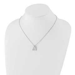 White Ice Sterling Silver Diamond Triangle Necklace with Extender