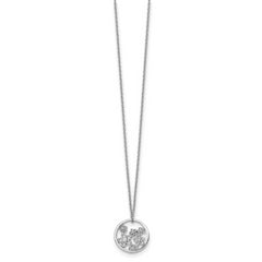 White Ice Sterling Silver Rhodium-plated 18 Inch Diamond Flower Necklace with 2 Inch Extender