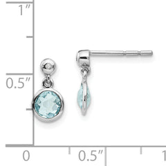 Sophia Jewelers Sterling Silver Blue Topaz Diamond Dangle Earrings