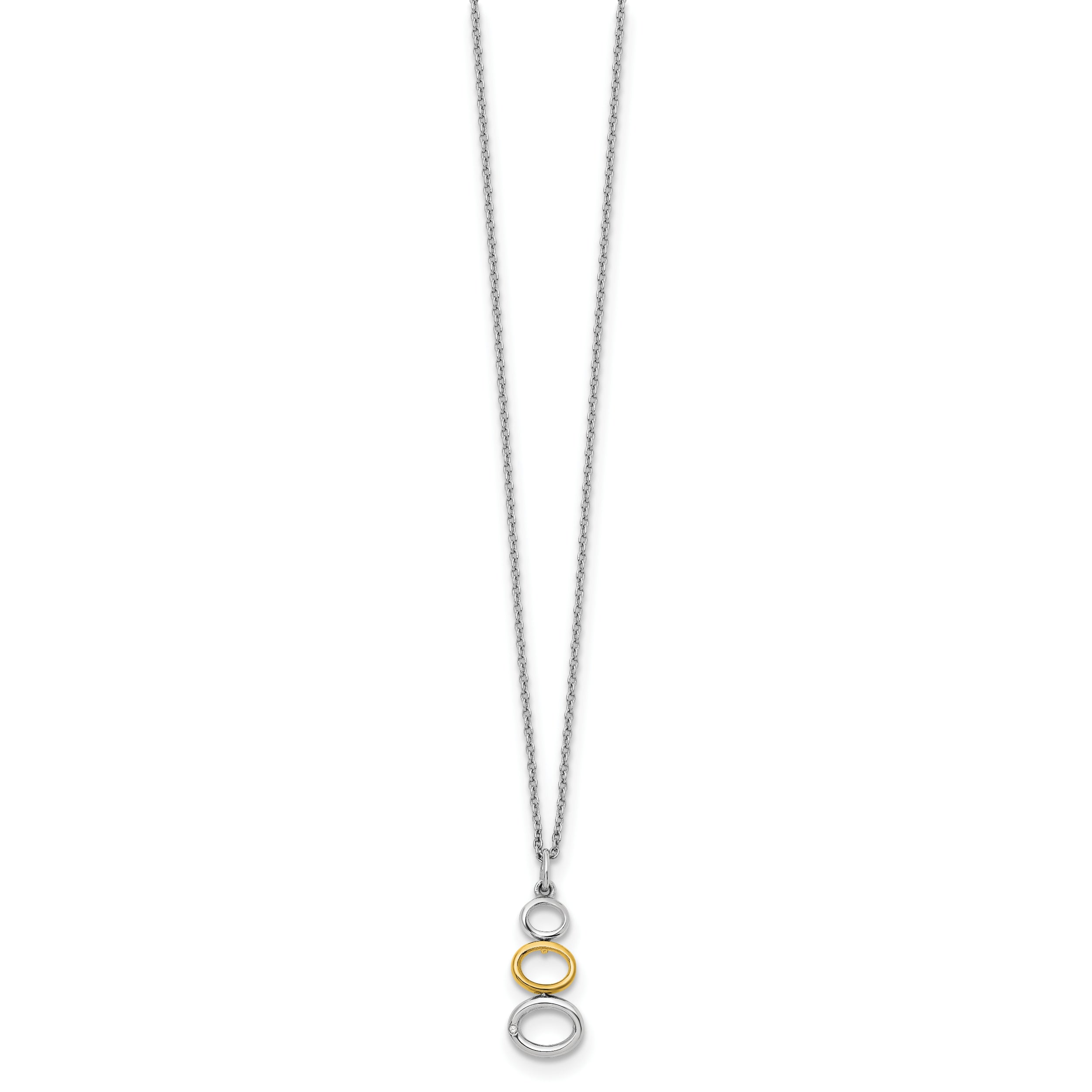 Sophia Jewelers White Ice Sterling Silver Diamond Necklace with Gold-Tone Elegance