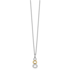 Sophia Jewelers White Ice Sterling Silver Diamond Necklace with Gold-Tone Elegance