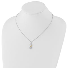 Sophia Jewelers White Ice Sterling Silver Diamond Necklace with Gold-Tone Elegance