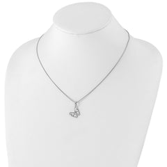 White Ice Sterling Silver Rhodium-plated 18 Inch Diamond Butterfly Necklace  with 2 Inch Extender