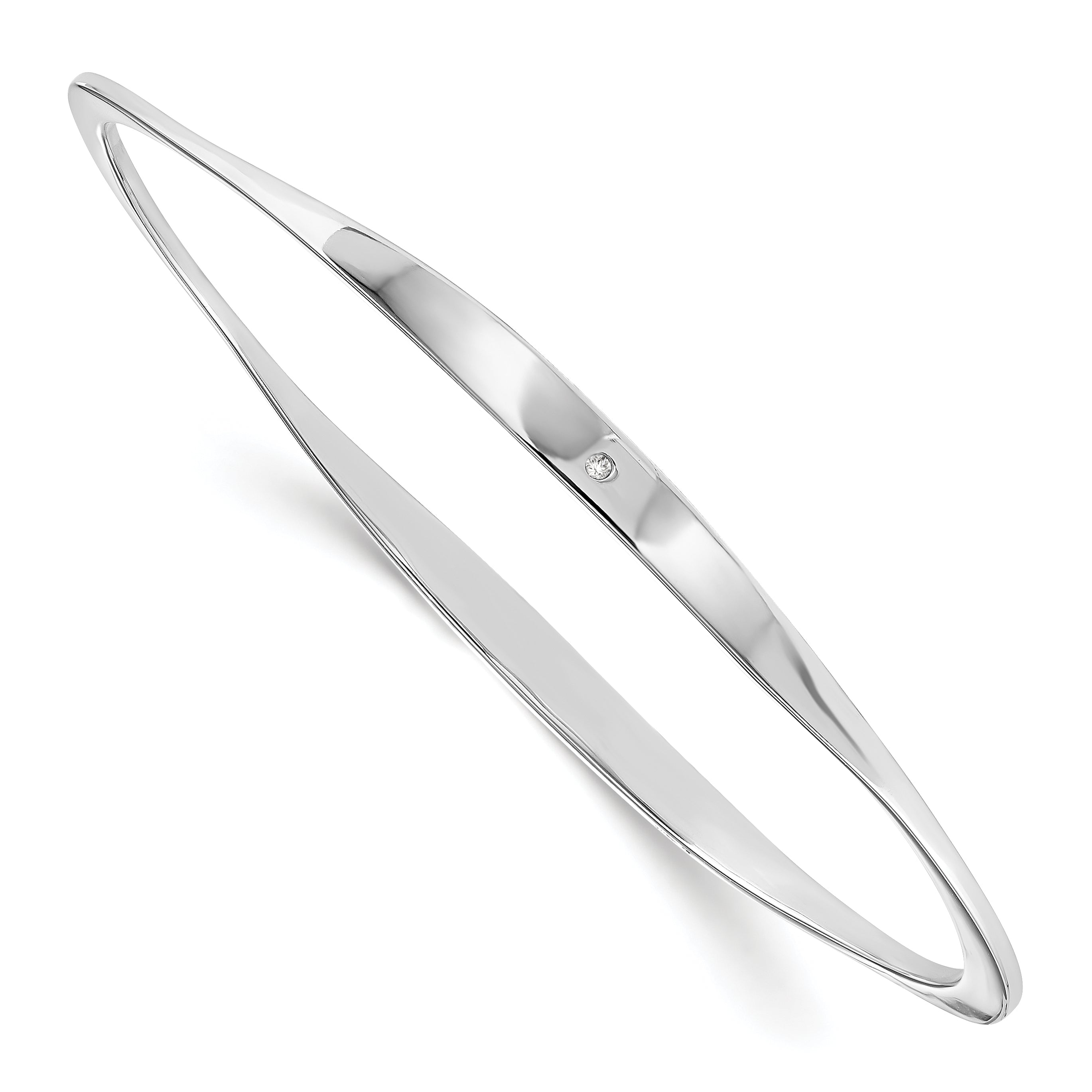 White Ice Sterling Silver Rhodium-plated carat Diamond Bangle