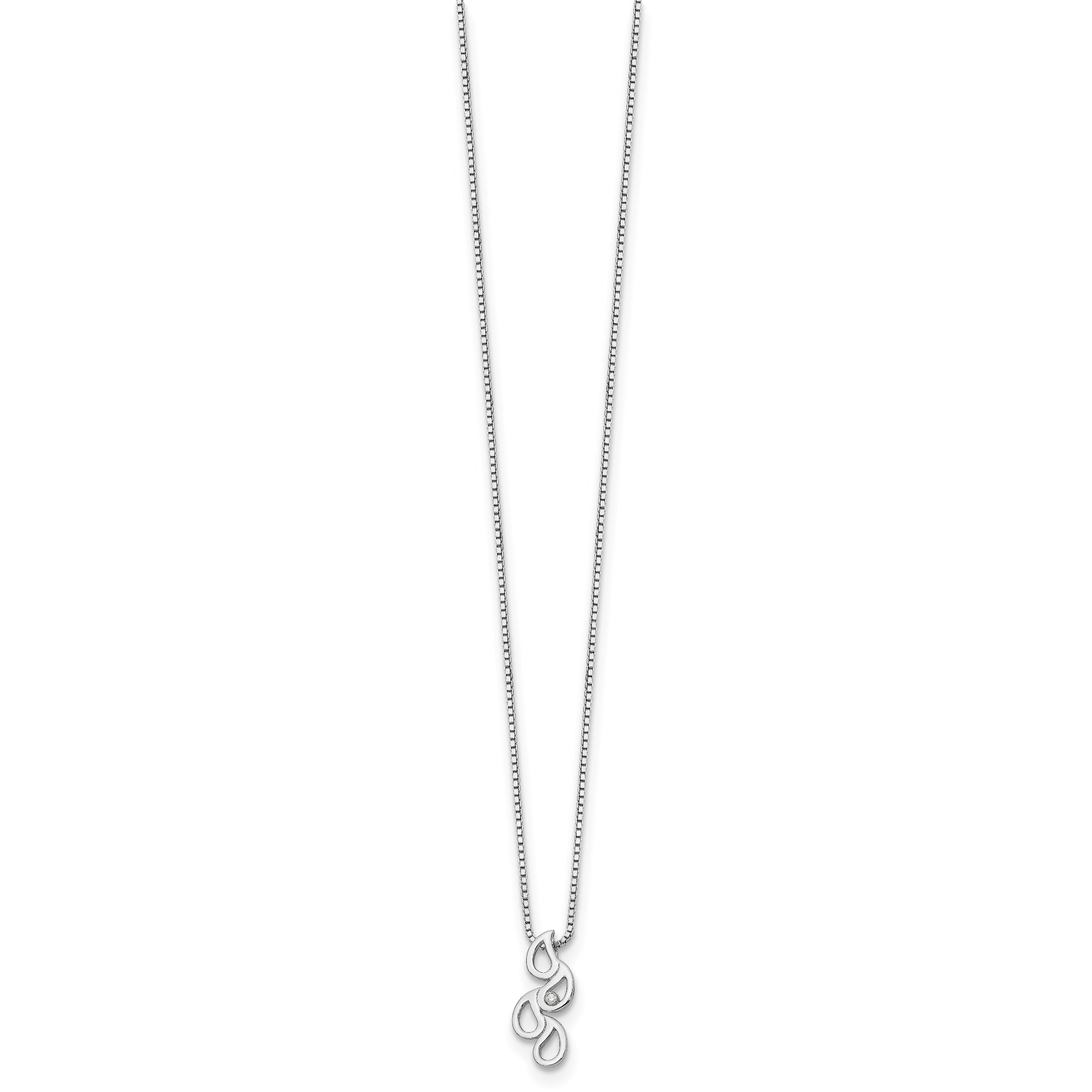 White Ice Sterling Silver Rhodium-plated 18 Inch Diamond Raindrop Slide Necklace