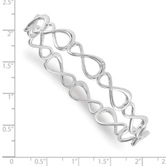 White Ice Sterling Silver Rhodium-plated Diamond Infinity Symbol Bangle