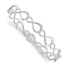 White Ice Sterling Silver Rhodium-plated Diamond Infinity Symbol Bangle