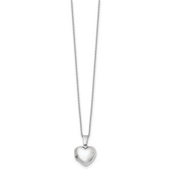 White Ice Sterling Silver Rhodium-plated 18 Inch Diamond Heart Locket Necklace with 2 Inch Extender