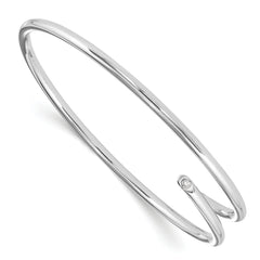 White Ice Sterling Silver Rhodium-plated Diamond Bangle