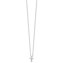 White Ice Sterling Silver Rhodium-plated 18 Inch Diamond Cross Slide Pendant Necklace with 2 Inch Extender