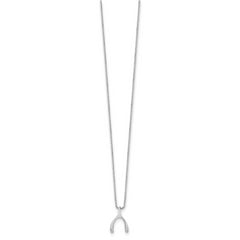 White Ice Sterling Silver Rhodium-plated 18 Inch Diamond Wishbone Slide Pendant Necklace with 2 Inch Extender