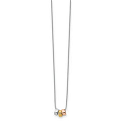 White Ice Sterling Silver Rhodium-plated Rose and Gold-tone 18 Inch Diamond Necklace with 2 Inch Extender