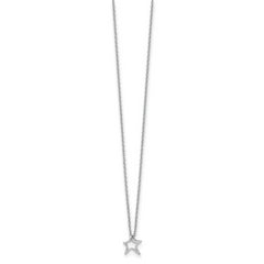 White Ice Sterling Silver Rhodium-plated 18 Inch Diamond Star Necklace with 2 Inch Extender