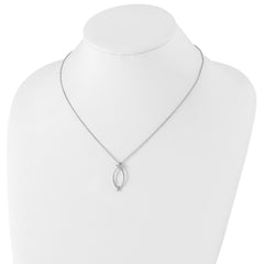 White Ice Sterling Silver Rhodium-plated 18 Inch Diamond Stars Necklace with 2 Inch Extender