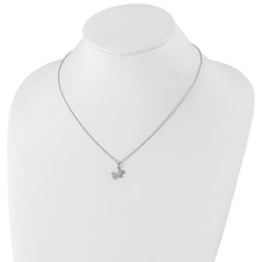 White Ice Sterling Silver Rhodium-plated 18 Inch Diamond Dog Necklace with 2 Inch Extender