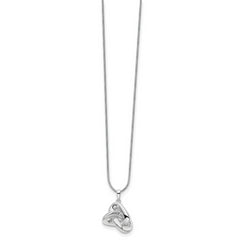 White Ice Sterling Silver Rhodium-plated 18 Inch Diamond Love Knot Necklace with 2 Inch Extender