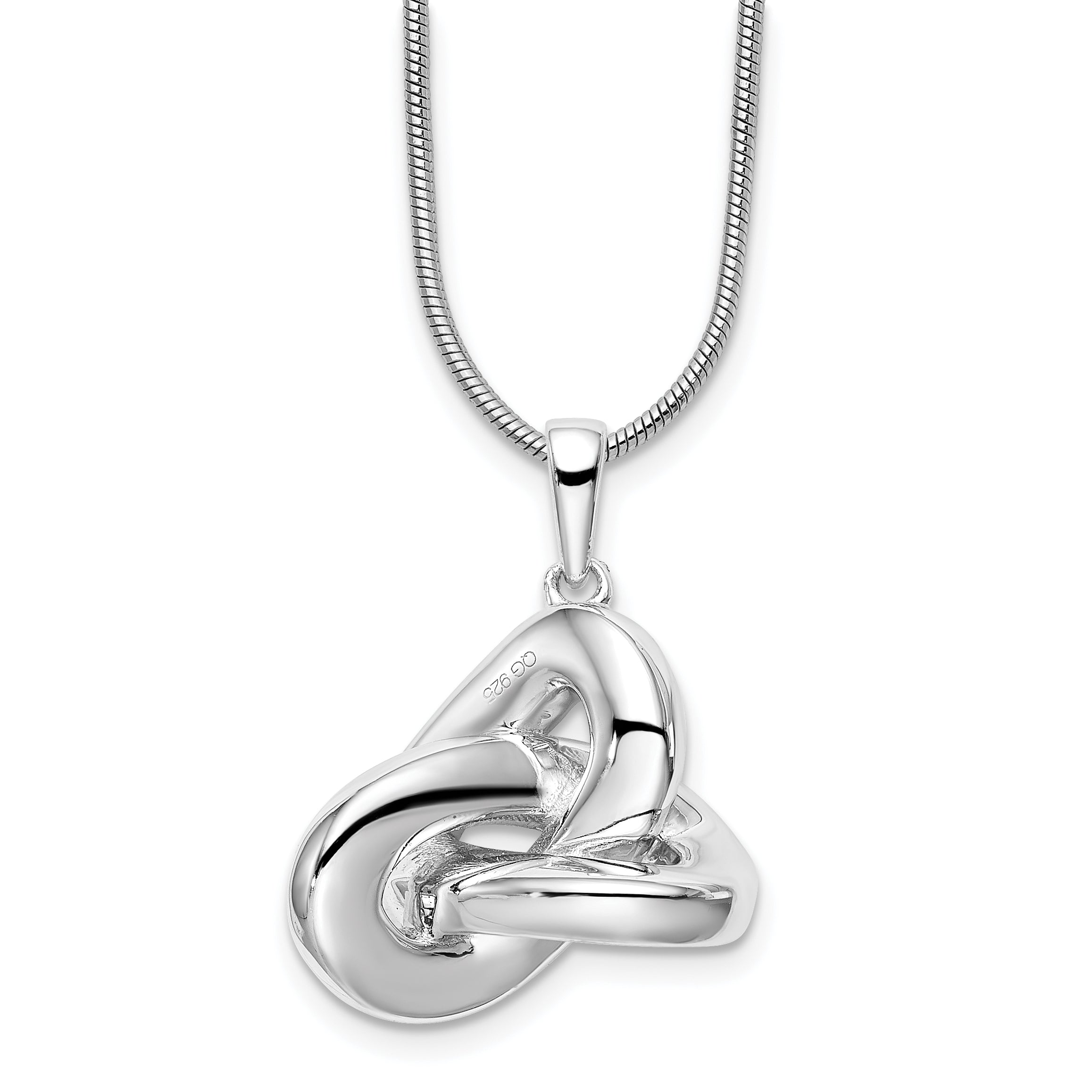 White Ice Sterling Silver Rhodium-plated 18 Inch Diamond Love Knot Necklace with 2 Inch Extender