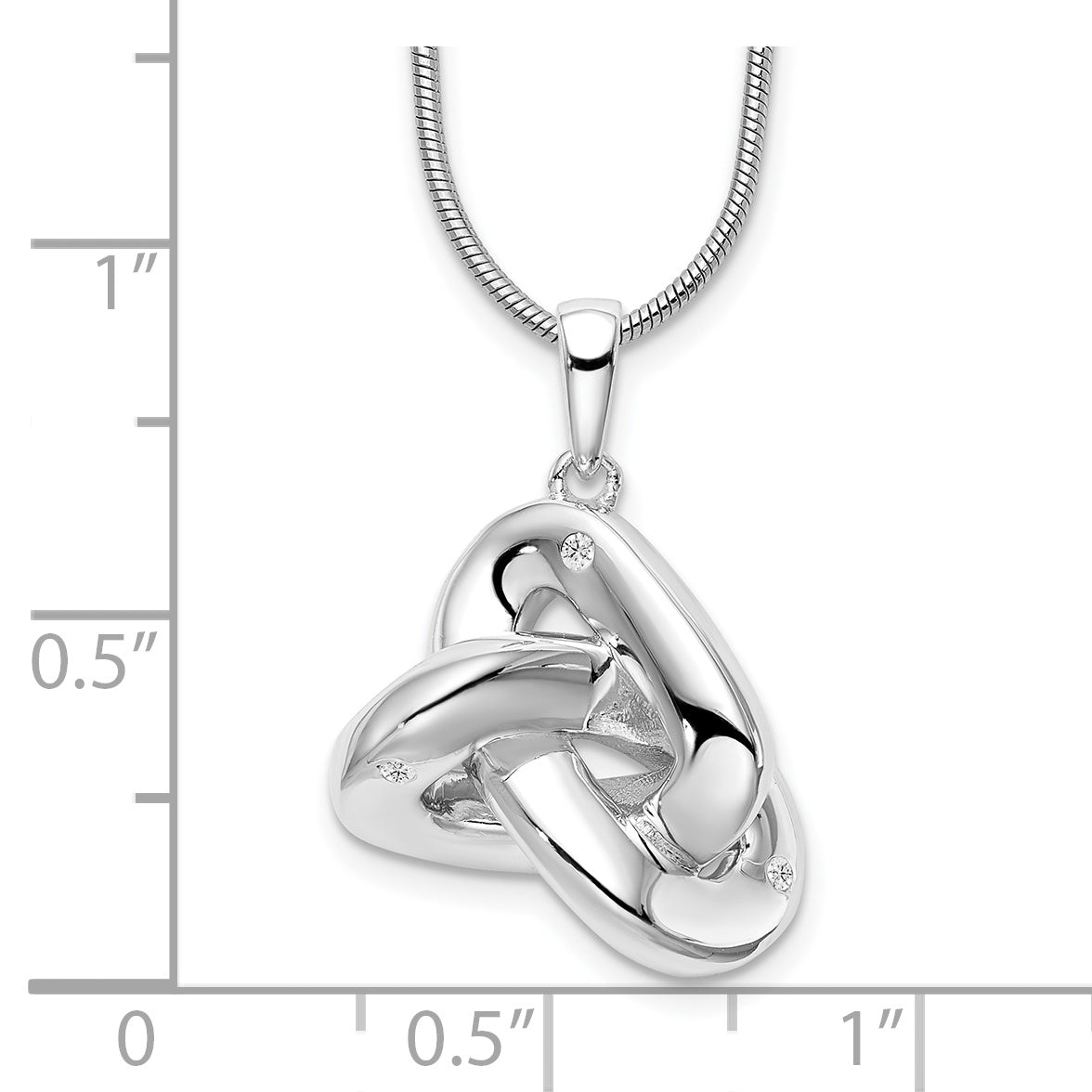 White Ice Sterling Silver Rhodium-plated 18 Inch Diamond Love Knot Necklace with 2 Inch Extender