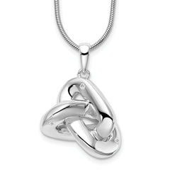 White Ice Sterling Silver Rhodium-plated 18 Inch Diamond Love Knot Necklace with 2 Inch Extender