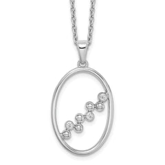 White Ice Sterling Silver Rhodium-plated 18 Inch Diamond Open Oval Necklace with 2 Inch Extender