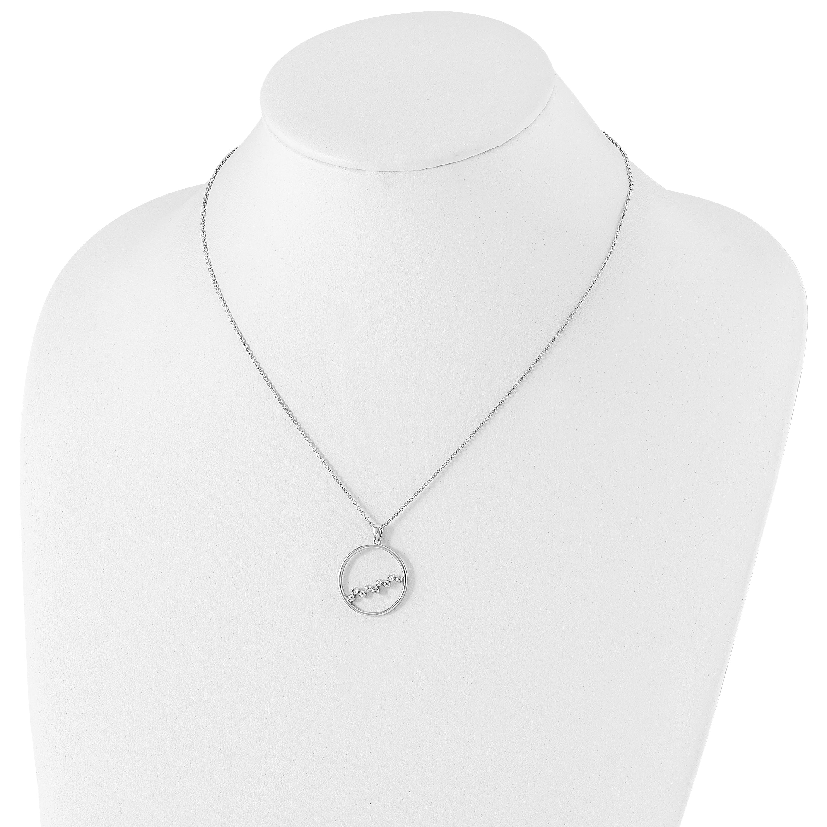 White Ice Sterling Silver Rhodium-plated 18 Inch Diamond Open Circle Necklace with 2 Inch Extender