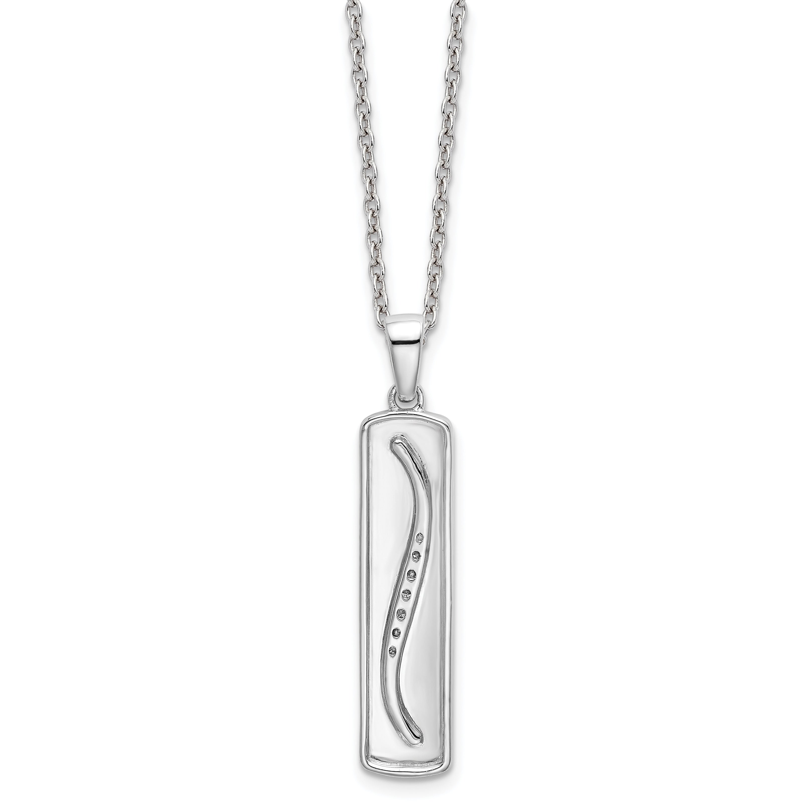 White Ice Sterling Silver Rhodium-plated 18 Inch Diamond Necklace with 2 Inch Extender