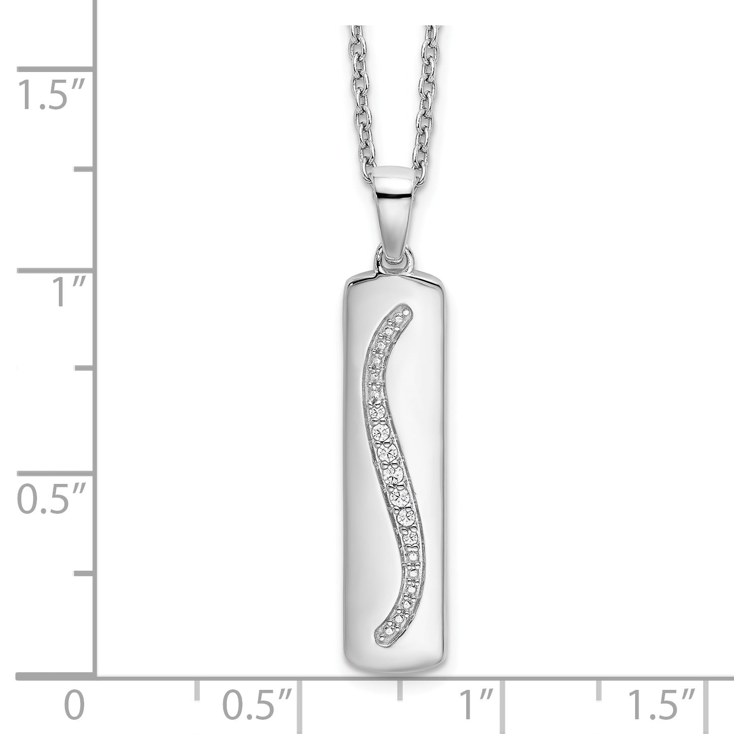 White Ice Sterling Silver Rhodium-plated 18 Inch Diamond Necklace with 2 Inch Extender