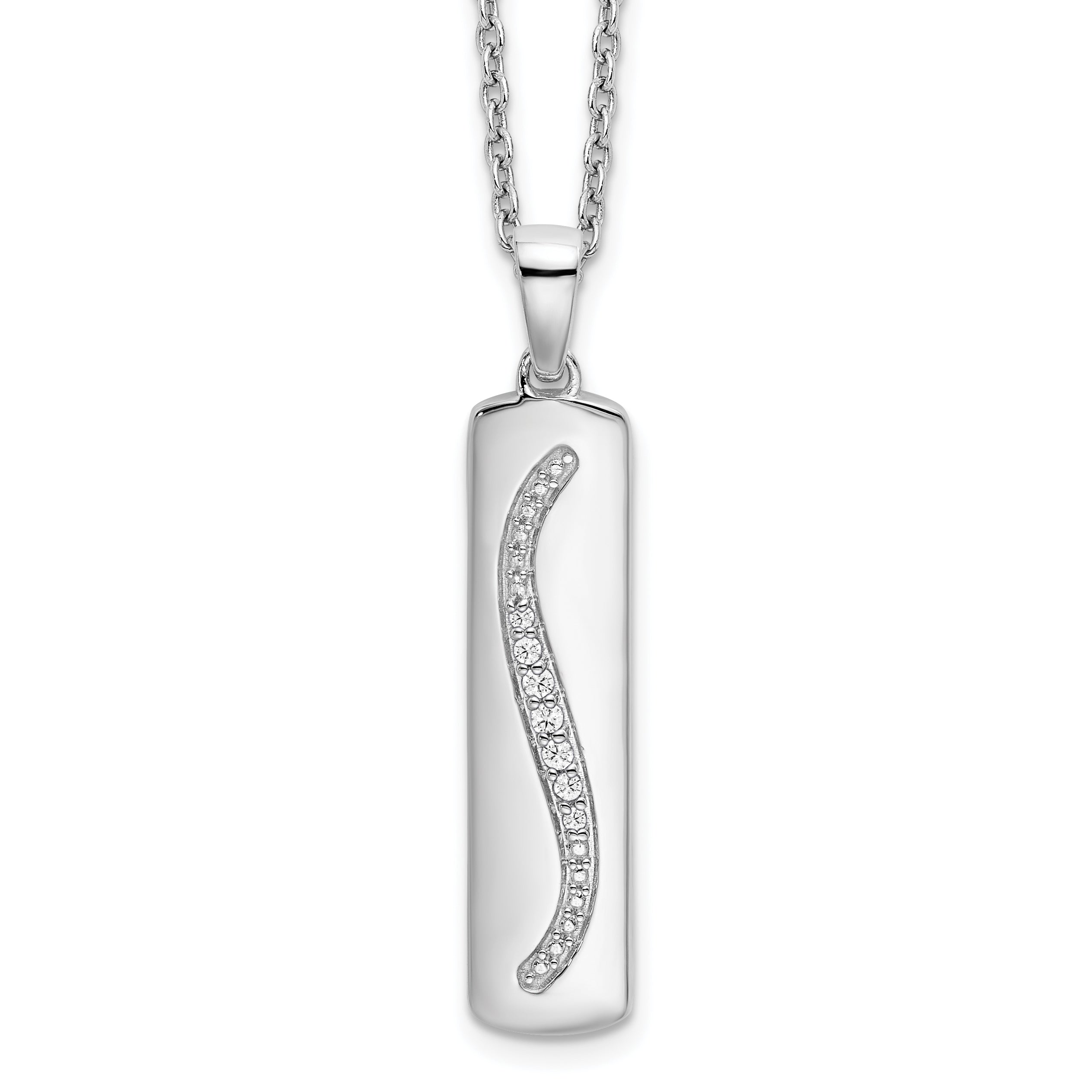 White Ice Sterling Silver Rhodium-plated 18 Inch Diamond Necklace with 2 Inch Extender