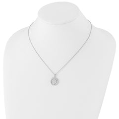 White Ice Sterling Silver Rhodium-plated 18 Inch Diamond Letter C Initial Necklace with 2 Inch Extender