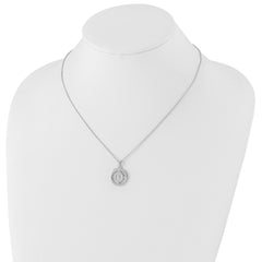 White Ice Sterling Silver Rhodium-plated 18 Inch Diamond Letter D Initial Necklace with 2 Inch Extender