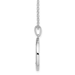 White Ice Sterling Silver Rhodium-plated 18 Inch Diamond Letter E Initial Necklace with 2 Inch Extender