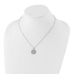 White Ice Sterling Silver Rhodium-plated 18 Inch Diamond Letter F Initial Necklace with 2 Inch Extender