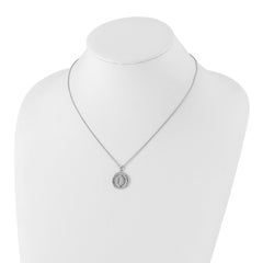 White Ice Sterling Silver Rhodium-plated 18 Inch Diamond Letter I Initial Necklace with 2 Inch Extender