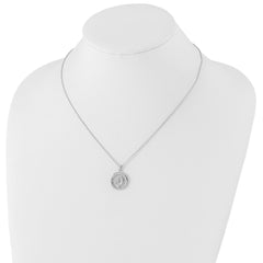 White Ice Sterling Silver Rhodium-plated 18 Inch Diamond Letter J Initial Necklace with 2 Inch Extender