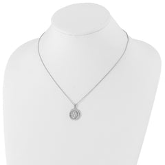 White Ice Sterling Silver Rhodium-plated 18 Inch Diamond Letter M Initial Necklace with 2 Inch Extender