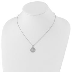 White Ice Sterling Silver Rhodium-plated 18 Inch Diamond Letter P Initial Necklace with 2 Inch Extender