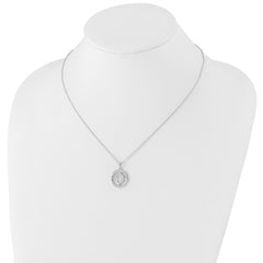 White Ice Sterling Silver Rhodium-plated 18 Inch Diamond Letter T Initial Necklace with 2 Inch Extender