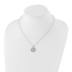 White Ice Sterling Silver Rhodium-plated 18 Inch Diamond Letter W Initial Necklace with 2 Inch Extender