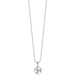 White Ice Sterling Silver Rhodium-plated 18 Inch Diamond Wavy Disk Necklace with 2 Inch Extender