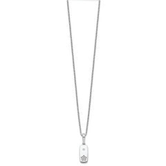 White Ice Sterling Silver Rhodium-plated 18 Inch Diamond Star Tag Necklace with 2 Inch Extender