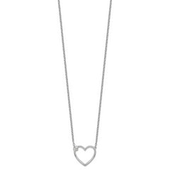 White Ice Sterling Silver Rhodium-plated 18 Inch Diamond Open Heart Necklace