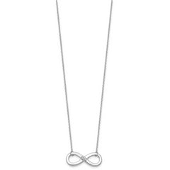 Sterling Silver RH Plated White Ice .02ct. Diamond Infinity Necklace