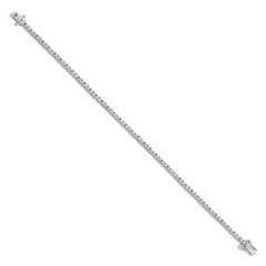 Sterling Silver Rhodium-plated CZ Tennis Bracelet