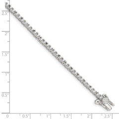 Sterling Silver Rhodium-plated CZ Tennis Bracelet