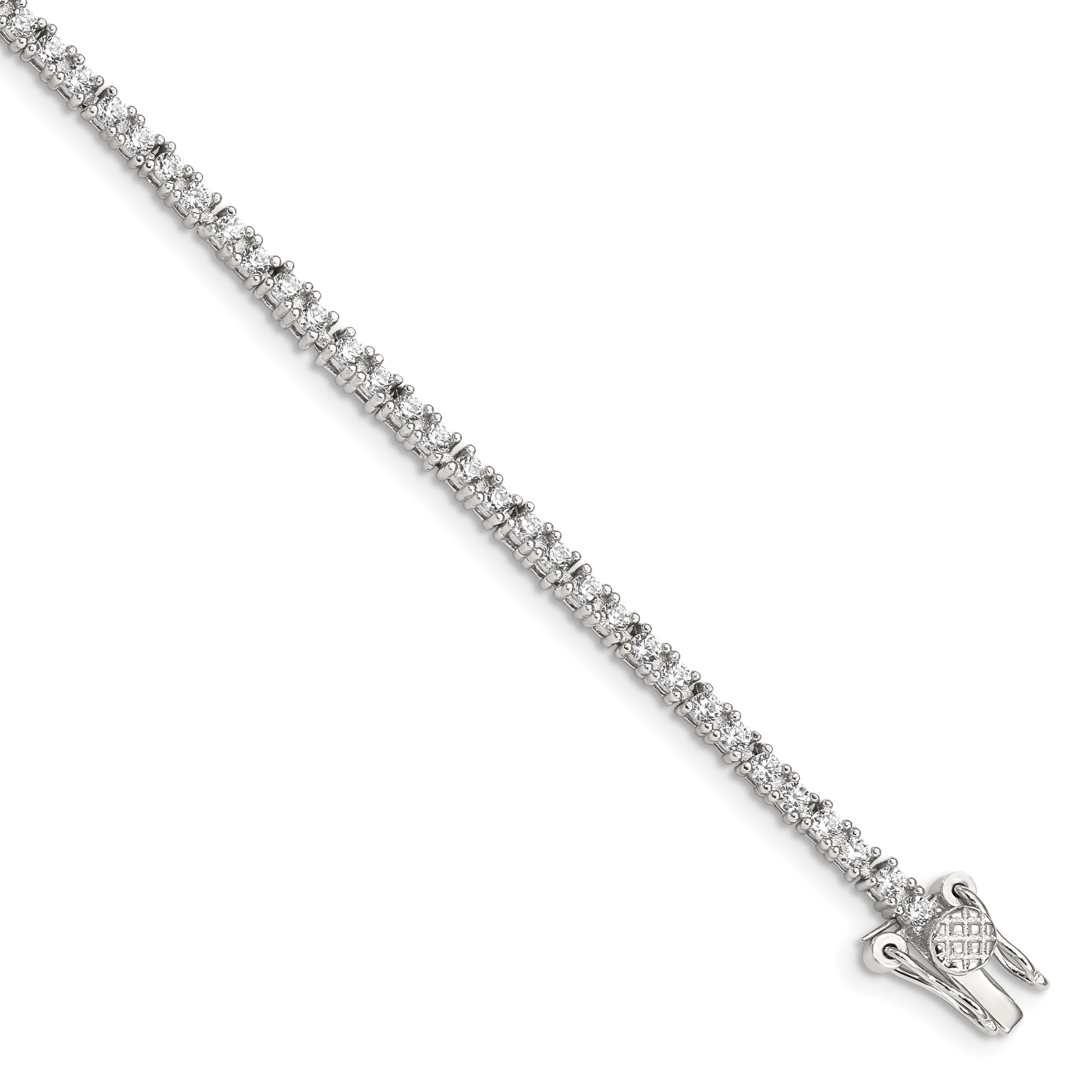 Sterling Silver Rhodium-plated CZ Tennis Bracelet