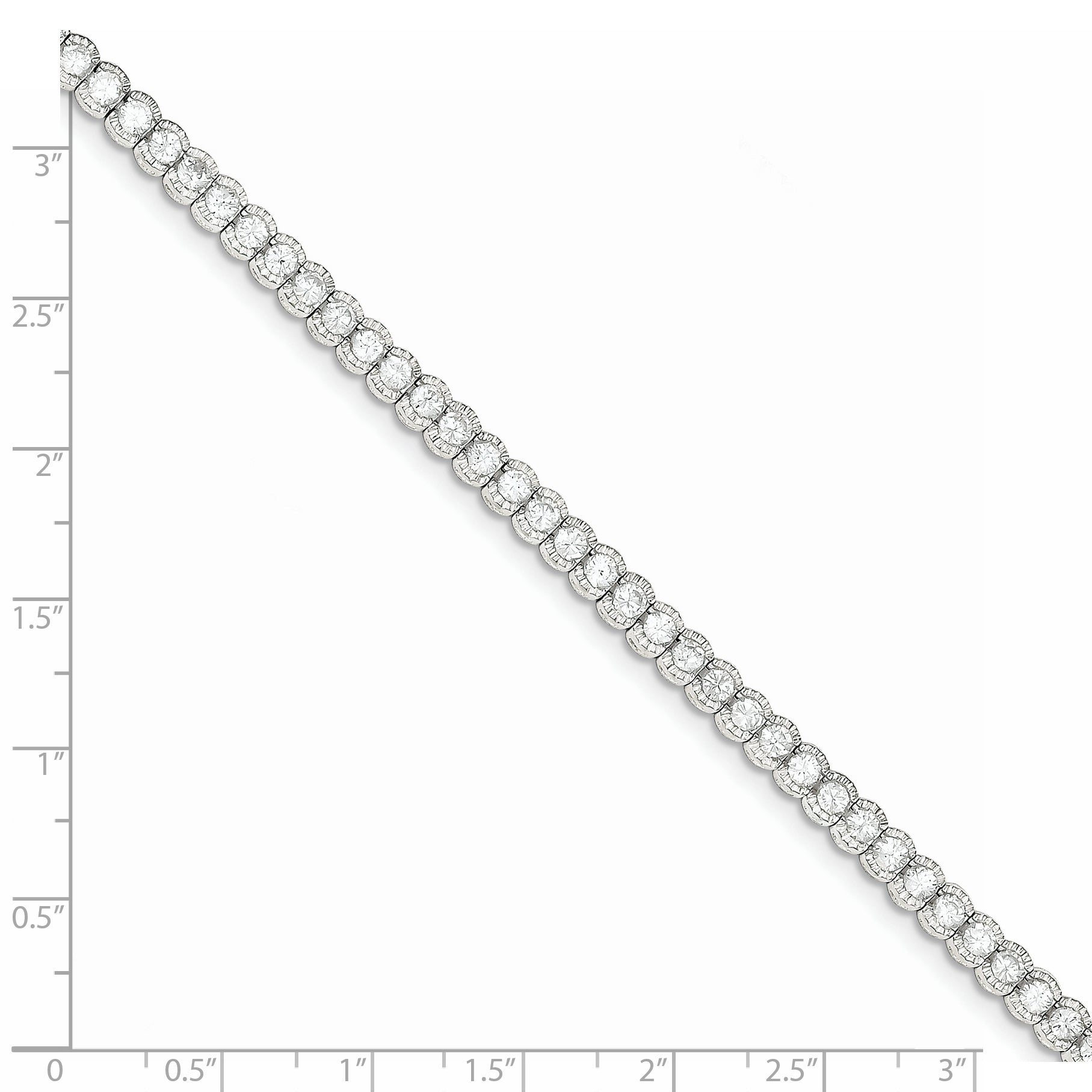 Sterling Silver Rhodium-plated CZ Tennis Bracelet