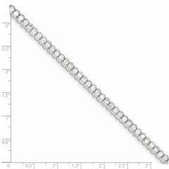 Sterling Silver Rhodium-plated CZ Tennis Bracelet